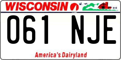 WI license plate 061NJE