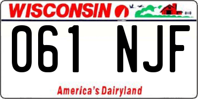 WI license plate 061NJF