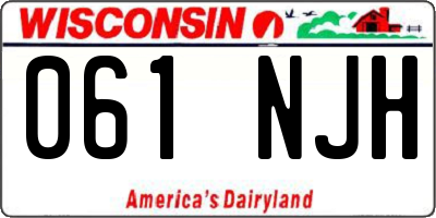 WI license plate 061NJH