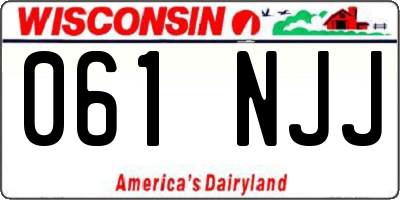 WI license plate 061NJJ