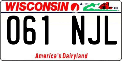 WI license plate 061NJL