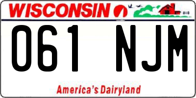 WI license plate 061NJM