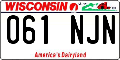 WI license plate 061NJN