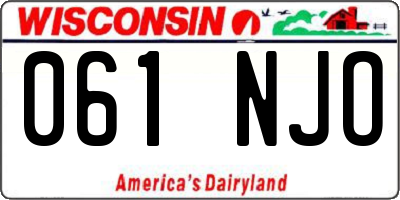 WI license plate 061NJO