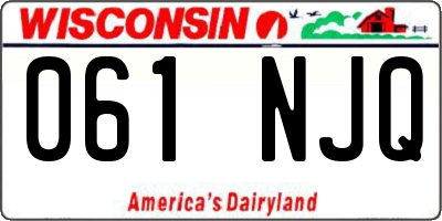 WI license plate 061NJQ