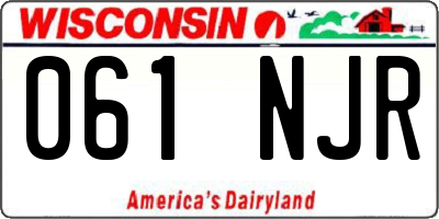 WI license plate 061NJR