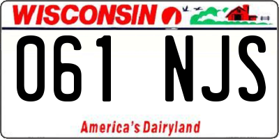 WI license plate 061NJS