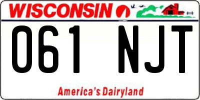 WI license plate 061NJT