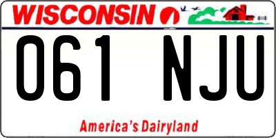 WI license plate 061NJU