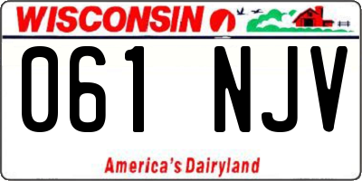 WI license plate 061NJV