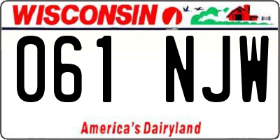 WI license plate 061NJW