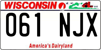 WI license plate 061NJX