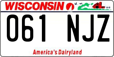 WI license plate 061NJZ
