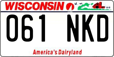 WI license plate 061NKD