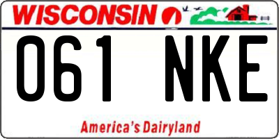 WI license plate 061NKE