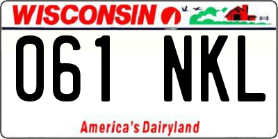 WI license plate 061NKL