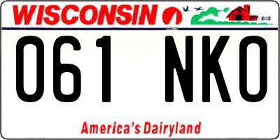 WI license plate 061NKO