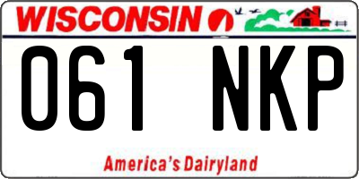 WI license plate 061NKP