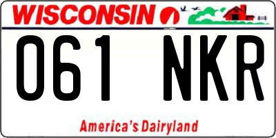 WI license plate 061NKR