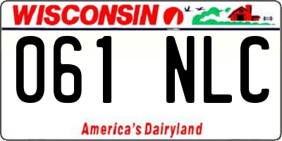 WI license plate 061NLC