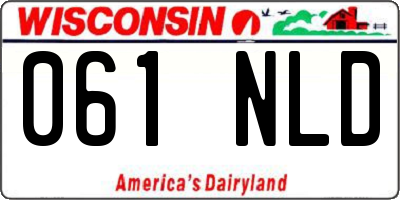 WI license plate 061NLD