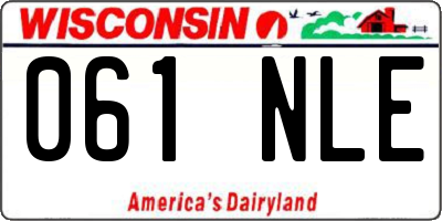 WI license plate 061NLE
