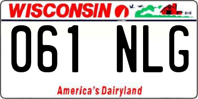 WI license plate 061NLG