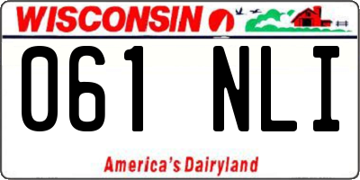 WI license plate 061NLI