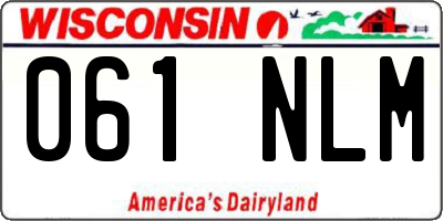 WI license plate 061NLM