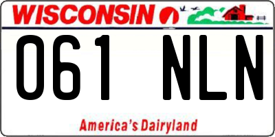 WI license plate 061NLN