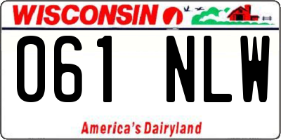 WI license plate 061NLW