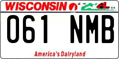 WI license plate 061NMB