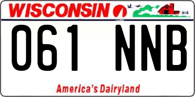 WI license plate 061NNB