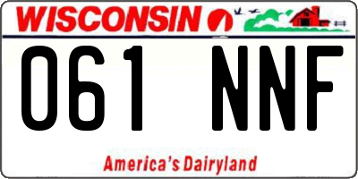 WI license plate 061NNF