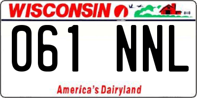 WI license plate 061NNL