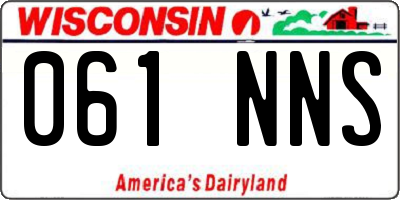 WI license plate 061NNS
