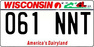 WI license plate 061NNT