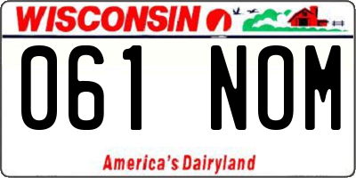 WI license plate 061NOM