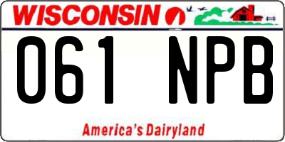 WI license plate 061NPB
