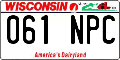 WI license plate 061NPC
