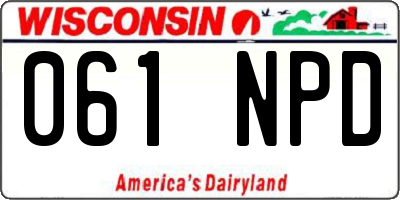WI license plate 061NPD