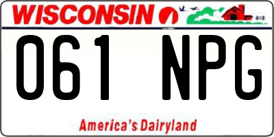WI license plate 061NPG