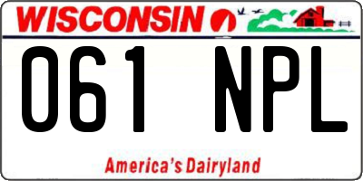 WI license plate 061NPL
