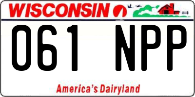 WI license plate 061NPP