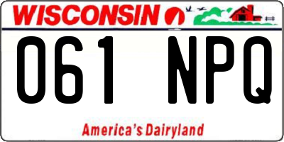 WI license plate 061NPQ