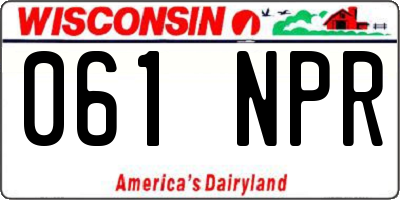 WI license plate 061NPR