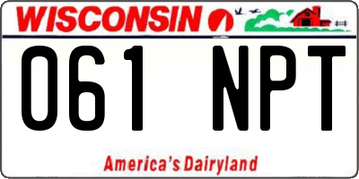 WI license plate 061NPT