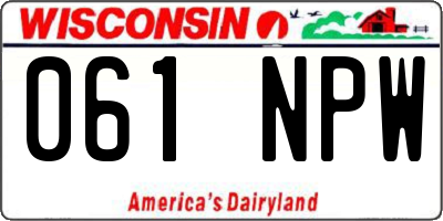 WI license plate 061NPW