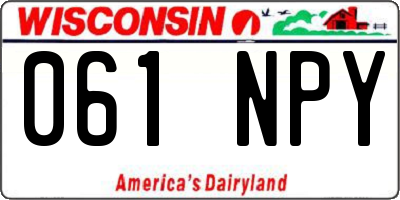 WI license plate 061NPY