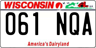 WI license plate 061NQA